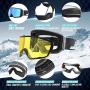 Athletrek Ski & Snowboard Goggles | 3 Unique Magnetic Fast Changing Lenses for All Weather Conditions | UV400 Protection OTG Wide Vision Spherical Anti-Fog Dual Lens | Anti-Slip Strap | Adult & Youth