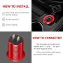 Quick Charge 3.0 Car Charger, 12V/24V 35W QC3.0/2.0 USB Charger Socket, 3 USB Charger Socket Power Outlet Fast Charge with Wire Fuse Aluminum Car Boat Marine ATV Bus Truck Golf Cart and More(Red