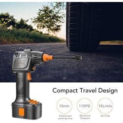 autowit Cordless Tire Inflator Portable Handheld Air Compressor for Car Bike Motorcycle Inflatables Pressure Gauge Rechargeable LI-ion Battery 12V DC Automatically Stops