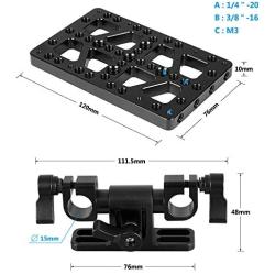 CAMVATE Battery Cheese Plate with 360° Swivel 15mm Rod Clamp for Anton Bauer Gold Mount Power Adapter