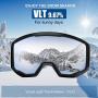 NXONE Ski Goggles for Men and Women, Anti-Fog Over Glasses Snowboard Goggles with UV Protection, Windproof Helmet Compatible Dual Lens Goggles-100% UV Protection