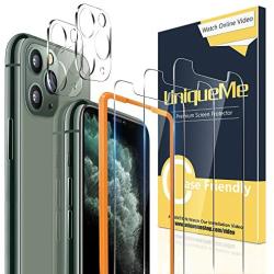 [2+3 Pack] UniqueMe Screen Protector for iPhone 11 Pro 5.8" Tempered Glass and Camera Lens Protector for iPhone 11 pro 5.8" Tempered Glass HD Clarity [Bubble Free] Easy Installation