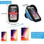 Bike Phone Front Frame Bag, Waterproof Touch Screen Bicycle Phone Case Holder, Cycling Handlebar Mount Storage Bag with Sun Visor for Phones Below 6.5 Inches
