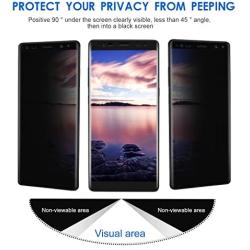 Galaxy Note 9 Privacy Screen Protector, Tempered Glass [Anti-spy] [9H Hardenss] [3D Curved] [Easy Installation] Screen Film for Samsung Galaxy Note 9