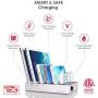 TIMSTOOL 6 USB Charging Station for Multiple Devices - No Buzz - LED Indication - Smart Fast Charging Dock Compatible with iPhone iPad Cellphone Silver