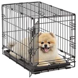 MidWest Homes for Pets Dog Crate | iCrate Single Door & Double Door Folding Metal Dog Crates | Fully Equipped