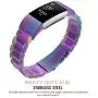 MoKo Fitbit Charge 2 Band, Universal Stainless Steel Watch Band Strap Band Bracelet + Connector for 2016 Fitbit Charge 2 Heart Rate + Fitness Wristband (Smart Watch NOT Included), Colorful