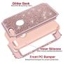 iPhone 8 Plus Case, iPhone 7 Plus Case, Hython Heavy Duty Defender Protective Case Bling Glitter Sparkle Hard Shell Armor Hybrid Shockproof Rubber Bumper Cover for iPhone 7 Plus and 8 Plus, Rose Gold