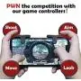 HOJI Slope Shape Pubg Triggers Cum Gamepad Joystick Compatible with All Smartphones - (Dark Red), Compatible for All Smartphones (1 Pairs Set)