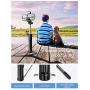 Mpow Selfie Stick Tripod, All in 1 Portable Extendable Selfie Stick with Bluetooth Remote & Fill Light, Compatible iPhone 11/11PRO/XS Max/XS/XR/X/8P/7P, Galaxy S20/S10/S9/S8 Gopro/Small Camera, Black