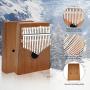 HeyMate Kalimba 17 keys Thumb Piano with Study Instruction and Tune Hammer, Portable Hand Piano Mbira Sanza Mahogany Body Ore Metal Tines Perfect Gift for Beginners