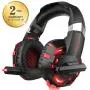 WILLNORN K2 Gaming Headset with Mic Noise Cancelling Over Ear Headphones for PC, PS4, Controller, Laptop, LED Light, Stereo Sound with Bass (Red) WILLNORN K2 Gaming Headset with Mic Noise Cancelling Over Ear Headphones for PC, PS4, Controller, Laptop, LED Light, Stereo Sound with Bass (Red)