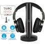 Wireless TV Headphones with 2.4G Digital RF Transmitter, Hi-Fi Over-Ear Cordless Headset with RCA / 3.5MM / Optical Port, for Watching Home TV Game Computer Television