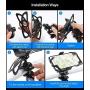 YQXCC Bike Phone Mount Bicycle Motorcycle Holder, 360° Rotation Bike Phone Holder, Bike Accessories, Universal Cradle Clamp for iOS Android Smart Phone (Blue)