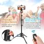 Selfie Stick Tripod, 51" Extendable Tripod Stand with Cell Phone Mount Holder & Wireless Remote,Compatible with iPhone 11,11 pro,Xs,X,8,7,6 Plus,Samsung Galaxy S9,S8,S7 Plus,Note 8, Gopro,More