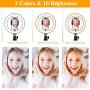 10 Ring Light with Stand and Phone Holder, Dimmable LED RingLight Kit USB Desktop Lamp for Live Stream/Makeup/YouTube Video/Selfie Shooting/Camera -Metal Body and Brighter LED Chips