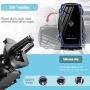 Wirelsss Car Charger,QI Fast Charging Air Vent Holder Auto-Clamping Smart Sensor Phone Holder for Car Compatible with iPhone 11/11 Pro/11 Pro Max/Xs MAX/XS/XR/X/8/8+,Samsung S10/S10+/S9/S9+(Blue)