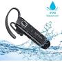 Bluetooth Earpiece for Cellphone, IPX5 Waterproof, 16 Hrs Talking Wireless Bluetooth Headsets for iPhone, Android, Samsung, Hands Free Earphone with Noise Cancelling Mic for Outdoor/Business