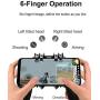 YOBWIN Mobile Game Controller with 4 Triggers for PUBG/Call of Duty Mobile/Fotnite Rules of Survival, Portable 6 Fingers Operation Joystick Remote Mobile Controller for 4.7-6.5" iOS Android Phone