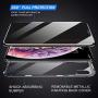 iPhone 7 Plus Case,iPhone 8 Plus Case, ZHIKE Anti-Peep Magnetic Adsorption Case Front and Back Tempered Glass Full Screen Coverage One-Piece Design Flip Privacy Cover (Anti Spy-Clear Black)