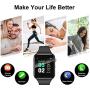 Smart Watch for Android Phones iPhone Compatible for Men Women - Aeifond Bluetooth Touch Screen Smartwatch Fitness Tracker with Camera Step Calorie Counter Sleep Monitor SIM SD Card Slot (Green)