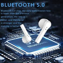 Wireless Earbuds Touch Control Bluetooth 5.0 in-Ear Noise Cancelling 3D Stereo Earphones IPX5 Waterproof Wireless Bluetooth Earbuds Built in Mic Headsets for Airpods Apple iPhone Android