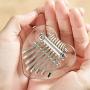 EDIONS Thumb Piano Children Gift Handheld Beginner Transparent Acrylic Cute 8 Keys Portable Musical Instrument Keyboard Finger Mini Kalimba Pendant Pocket(Heart)