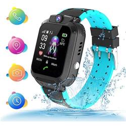 Themoemoe Kids Smartwatch, Kids GPS Tracker Watch Kids Waterproof Smart Watch Phone GPS Tracker with SOS Two Way Call (Black)