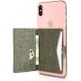 Cell Phone Card Holder Stick on Wallet Phone Pocket for iPhone, Android and All Smartphones (Olive Green)