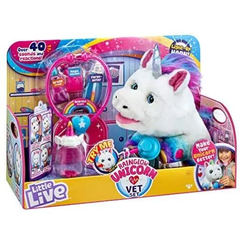 Little Live Pets Rainglow Unicorn Vet Set - Interactive Pet Unicorn, Multicolor