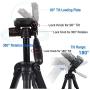 Regetek Camera Tripod Travel Monopod (70" Aluminum Professional Video Camera Mount Leg) Adjustable Stand with Flexible Head for Canon Nikon Dv DSLR Camcorder Gopro Cam& Carry Bag & Cellphone Mount
