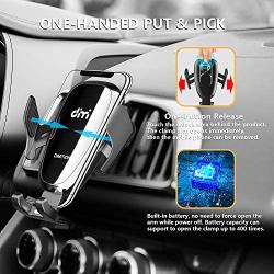 DM Wireless Car Charger 10W Qi Fast Charging Air Vent Car Phone Mount Automatic Clamping Cell Phone Holder Compatible with iPhone Xs Max/XR/XS/X/8 Plus, Samsung Galaxy S10/S10 Plus/S9/S8/S7/Note 9 10