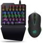 Linkstyle RGB One Handed Gaming Keyboard and Mouse Combo, USB Wired Mechanical Feeling Keypad with Wrist Rest Support, LED Backlit Mouse for Laptop PC Computer Game and Work [35 Keys & Blue Switches]