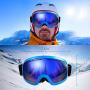 EXP VISION Snowboard Ski Goggles for Men Women, Polarized Ski Goggles UV Protection Anti Fog OTG Snow Winter Goggles for Skiing, Skating, Outdoor Sport