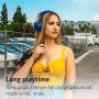 COWIN E7 Active Noise Cancelling Headphones Bluetooth Headphones with Microphone Deep Bass Wireless Headphones Over Ear, Comfortable Protein Earpads, 30 Hours Playtime for Travel/Work, Blue
