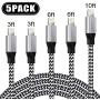 UNEN iPhone Charger [3-3-6-6-10FT, MFi Certified Lightning Cable] Nylon Braided USB Fast Charging Compatible iPhone 11 Pro Max Xs X XR 8 7 6s 6 SE 5 5s 5c iPad iPod–Upgraded