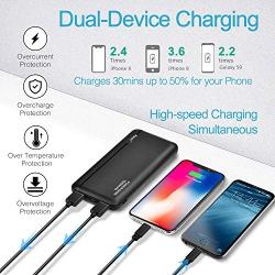 Portable Charger Power Bank 10000mAh - 2 Pack External Battery Pack with Dual USB Ports and USB-C Input, Compact Charging Backup Phone Charger, Compatible for iPhone, Samsung, iPad, etc.