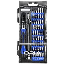 ORIA Precision Screwdriver Kit, 60 in 1 with 56 Bits Screwdriver Set, Magnetic Driver Kit with Flexible Shaft, Extension Rod for Mobile Phone, Smartphone, Game Console, Tablet, PC, Blue