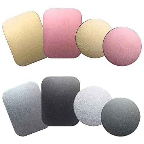 SENHAI 8 pcs Phone Car Mount Metal Plate with Adhesive for Magnetic Cradle-Less Mount, 4 Rectangular and 4 Round - Black, Silver, Gold, Rose Red SENHAI 8 pcs Phone Car Mount Metal Plate with Adhesive for Magnetic Cradle-Less Mount, 4 Rectangular and 4 Round - Black, Silver, Gold, Rose Red