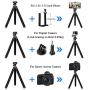 YeahWhee Phone Tripod, Flexible Cell Phone Selfie Stick Tripod Stand Camera Tripod Holder with Wireless Bluetooth Remote and Universal Clip for iPhone, Android Phone, Sports Camera GoPro