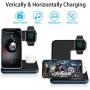 Wireless Charger, LINKPAL 3 in 1 Qi-Certified 15W Fast Charging Station for Apple iWatch 5/4/3/2/1,AirPods,Wireless Charging Stand Compatible with iPhone 11 /XS MAX/XR/XS/X/8 Plus/Samsung (Black)