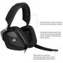 CORSAIR VOID PRO SURROUND Gaming Headset - Dolby 7.1 Surround Sound Headphones for PC - Works with Xbox One, PS4, Nintendo Switch, iOS and Android - Carbon (Renewed)