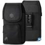 Military Grade Cell Phone Case, Rugged Outdoor Carry Pouch Belt Clip Compatible w/ [iPhone 6 6S 7 8 X XR XS (4.7) 11 Pro] Kyocera DuraForce rugged Canvas Holster Fits Phone with THICK CASE (Medium)