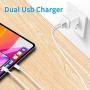 ADOIFER Phone Charger 10 FT with Wall Plug 4-Pack, Phone Charging Cable Cord 10ft and Dual Port USB Block Cube Adapter Compatible with iPhone 11 Pro XS XS Max XR X 8 7 6 6S Plus 5S 5 5C SE, Pad, Pod