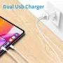 ADOIFER Phone Charger 10 FT with Wall Plug 4-Pack, Phone Charging Cable Cord 10ft and Dual Port USB Block Cube Adapter Compatible with iPhone 11 Pro XS XS Max XR X 8 7 6 6S Plus 5S 5 5C SE, Pad, Pod ADOIFER Phone Charger 10 FT with Wall Plug 4-Pack, Phone Charging Cable Cord 10ft and Dual Port USB Block Cube Adapter Compatible with iPhone 11 Pro XS XS Max XR X 8 7 6 6S Plus 5S 5 5C SE, Pad, Pod