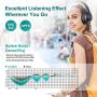 Falwedi Active Noise Cancelling Headphones APT-X CVC8.0 48H Music Playtime Wireless Bluetooth Headphones with Microphone Type-c Fast Charging Deep Bass Over Ear Headset for Travel/Work, Black