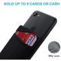 COCOFU Phone Card Sleeve, 3 Pack Cell Phone Ultra Slim Silicone RFID Blocking 3M Self Adhesive Stick on Pocket for Smartphones (Black)