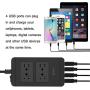 Power Strip Surge Protector USB Charger Extension Cord 6Ft Plug Power Bar Plug in Outlet 100-240V Socket Cellphones Travel TV Computer Tabletop Long Flat Adapter Charger Home Kitchen School College