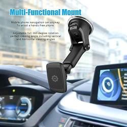 Magnetic Phone Car Mount, WizGear Universal Magnetic Car Mount Holder, Windshield Mount and Dashboard Mount Holder for Cell Phones and Tablets with Long Arm – (New Telescopic Arm)