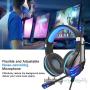 NPET HS10 Stereo Gaming Headset for PS4, PC, Xbox One Controller, Noise Cancelling Over-Ear Headphones with Mic, Soft Memory Earmuffs, LED Backlit, Volume Control